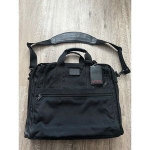 Tumi Travel Bag Ballistic Nylon Black Attache Briefcase Messenger Laptop 2635D3